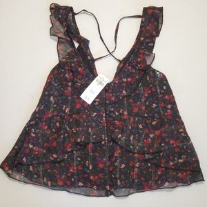 Abercrombie V-neck Ruffle Tank